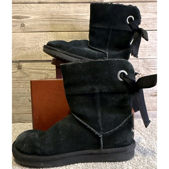 KOOLABURRA By UGG Andrah 1108611 YOUTH Women’s Boots Size 1 Fleece Lined BLACK - Picture 2 of 11